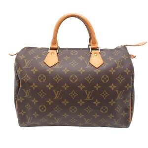 LOUIS VUITTON Authentic Brown Monogram Speedy 30 Boston Bag
